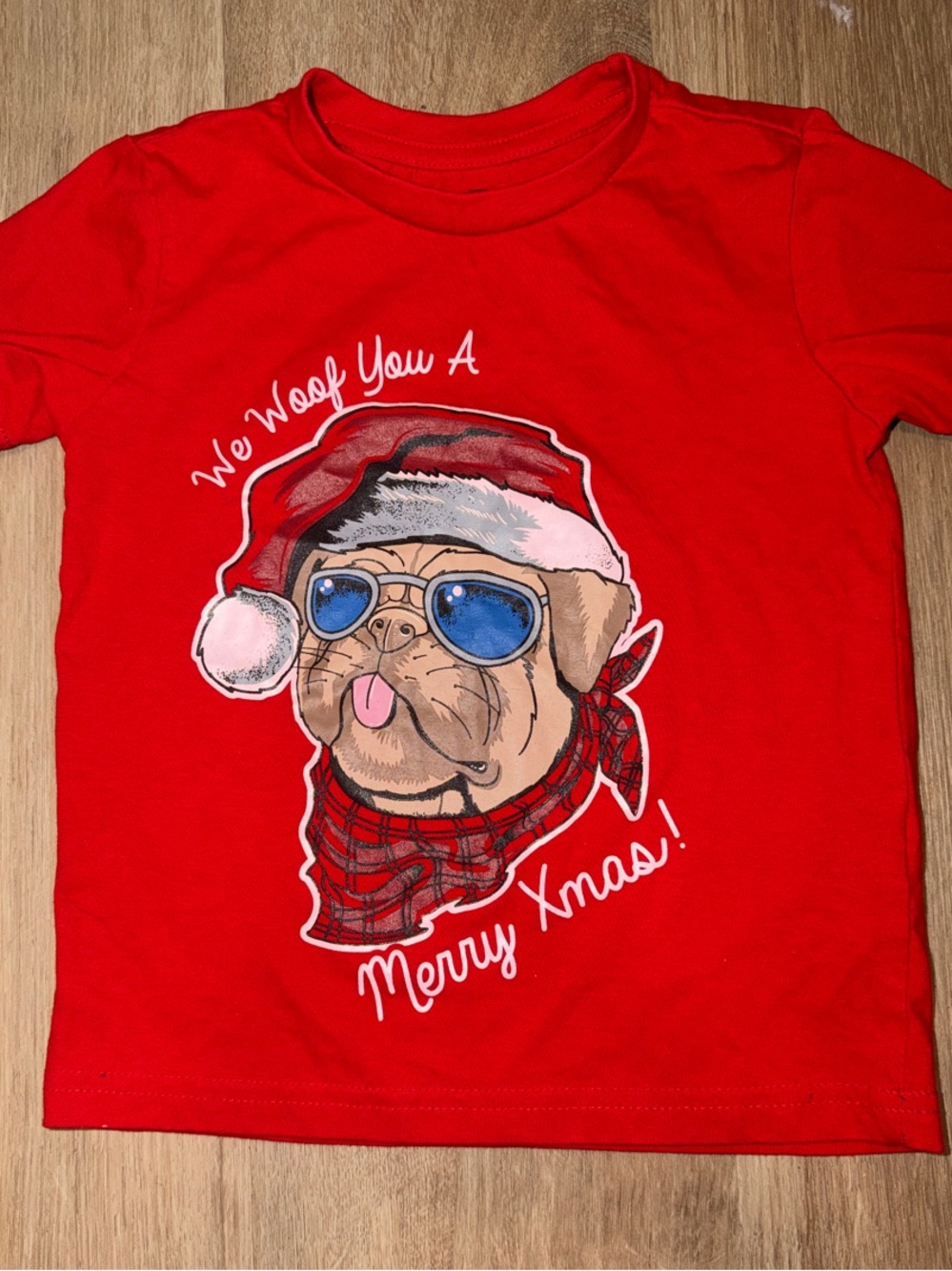 American Dream Red Kids Holiday Dog Graphic Tee